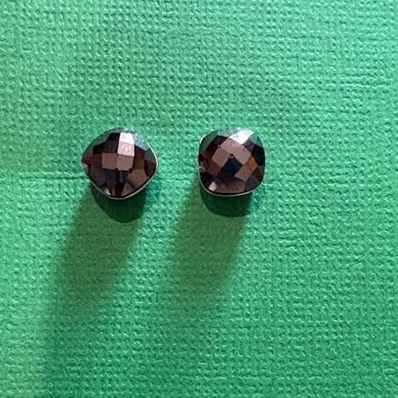 Swarovski Faceted Black Stud Earrings - Picture 1 of 3